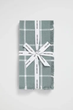 Seed Heritage Kitchen & Dining-Grid Napkin Set Of 4 Eucalypt