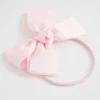Seed Heritage Hair Accessories-Grosgrain Bow Hair Elastic Pale Pink