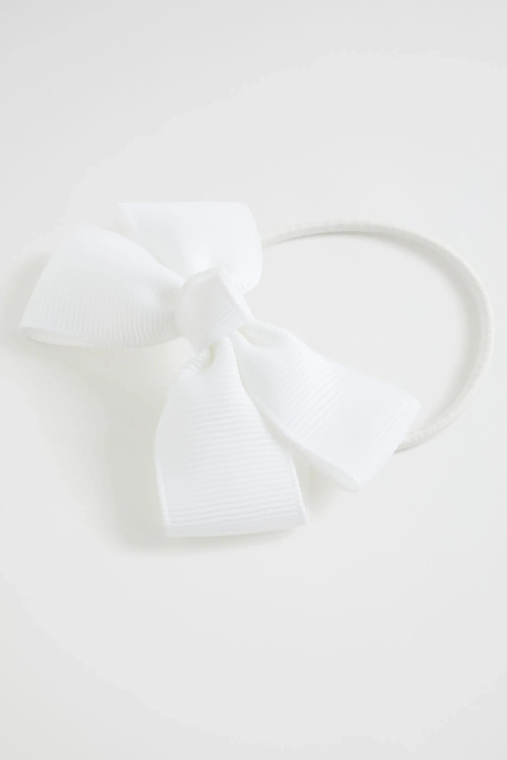 Seed Heritage Hair Accessories-Grosgrain Bow Hair Elastic Vanilla