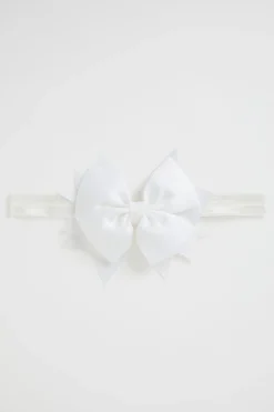 Seed Heritage Hair Accessories-Grosgrain Bow Headband White