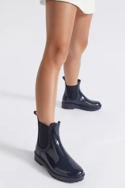 Seed Heritage Gumboots-Gusset Shiny Gumboot Navy