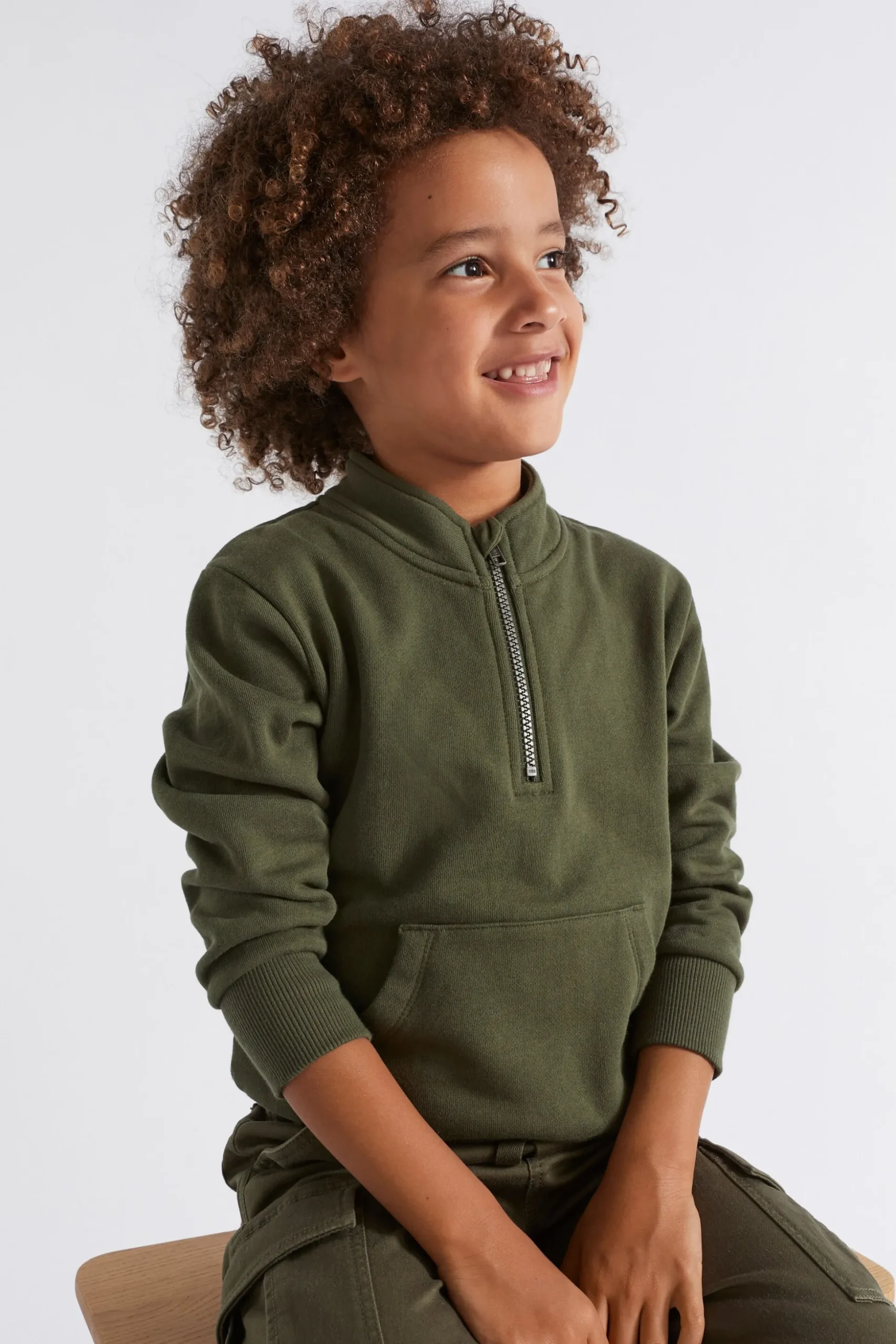 Seed Heritage Knitwear & Sweaters-Half Zip Sweat Pine