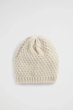 Seed Heritage Hats & Gloves-Hand Knit Beanie Vanilla Cream