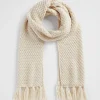 Seed Heritage Scarves & Kaftans-Hand Knit Scarf Vanilla Cream