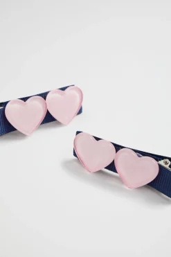Seed Heritage Hair Accessories-Heart Duck Clips Dusty Rose