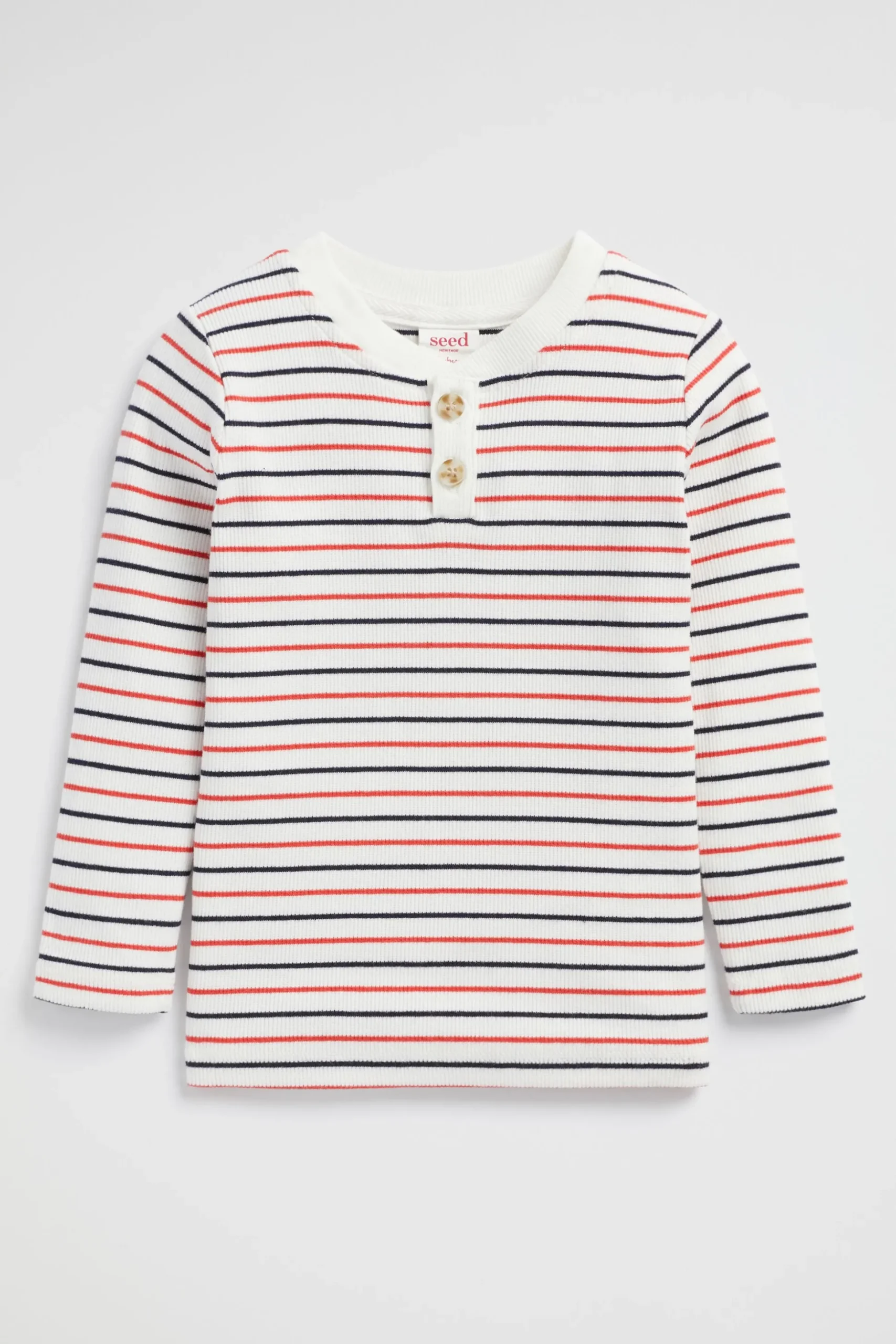 Seed Heritage T-Shirts & Tops-Henley Rib Tee Canvas