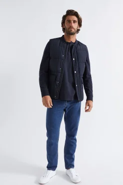Seed Heritage T-Shirts & Sweaters-Henley Tee Midnight Blue