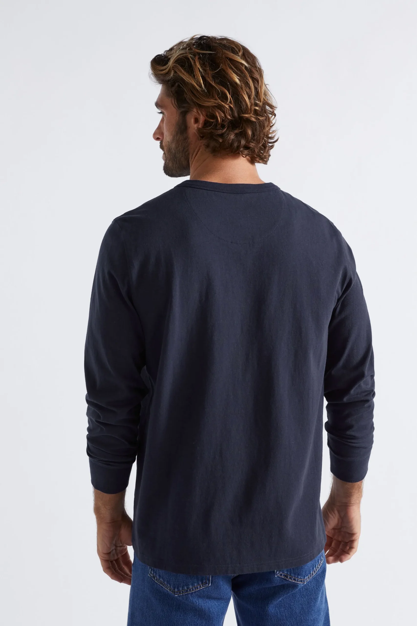 Seed Heritage T-Shirts & Sweaters-Henley Tee Midnight Blue
