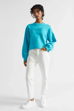 Seed Heritage Knitwear & Sweaters-Heritage Logo Crew Sweat Peacock Blue