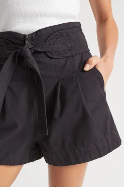 Seed Heritage Shorts-High Waist Tie Front Short Deep Navy
