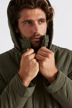 Seed Heritage Jackets & Vests-Hooded Parka Dark Khaki