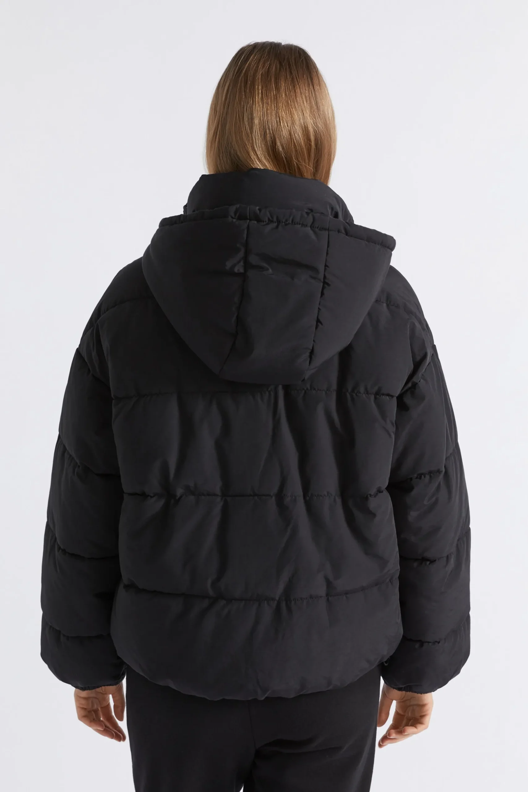 Seed Heritage Jackets & Vests-Hooded Puffer Jacket Black