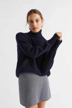 Seed Heritage Skirts-Houndstooth A Line Mini Skirt Midnight Sky Houndstooth