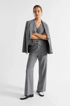 Seed Heritage Jackets & Vests-Houndstooth Blazer Midnight Sky Houndstooth