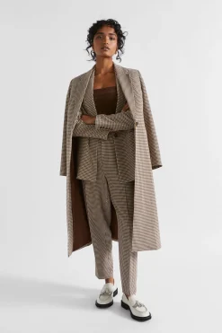 Seed Heritage Jackets & Vests-Houndstooth Blazer Hot Chocolate Houndstooth