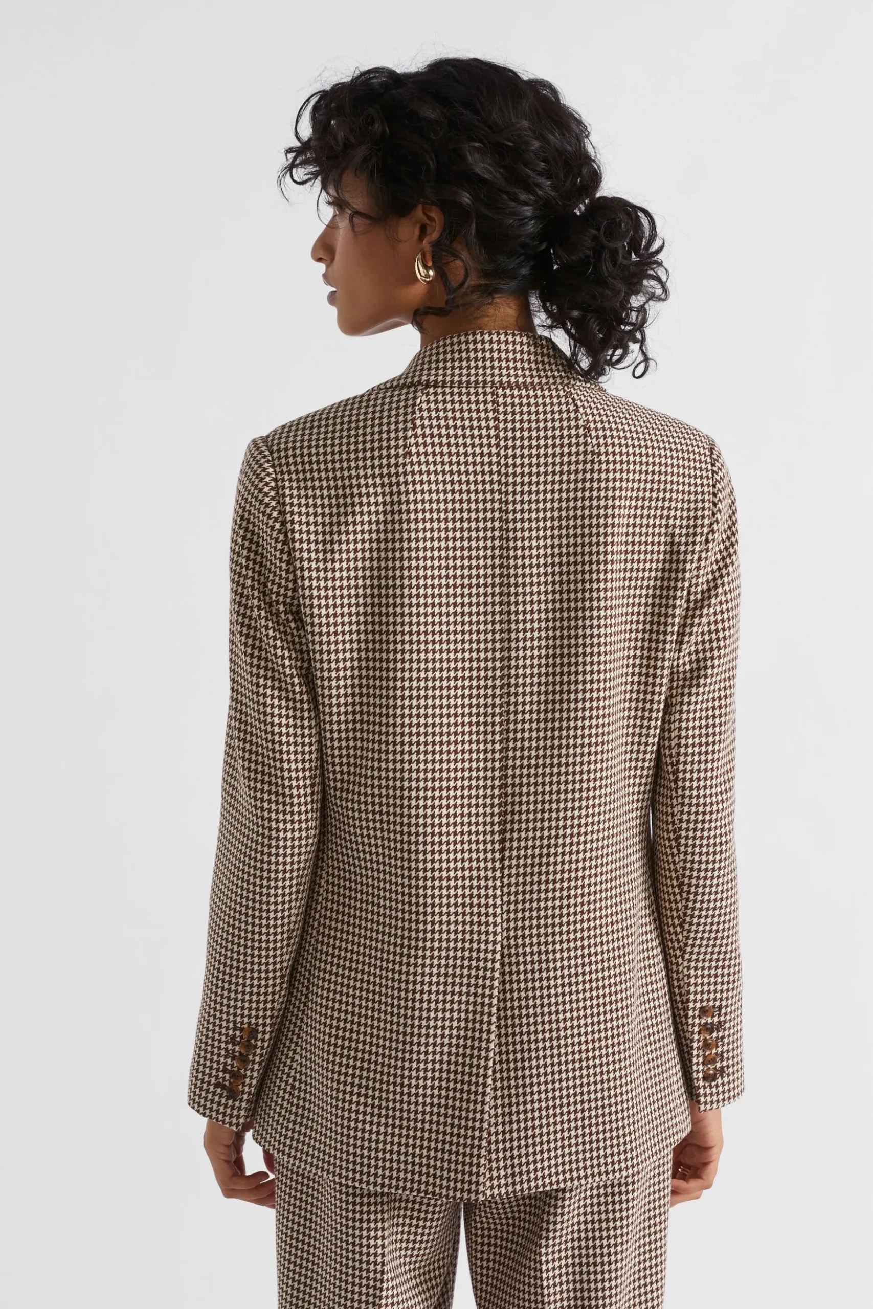 Seed Heritage Jackets & Vests-Houndstooth Blazer Hot Chocolate Houndstooth