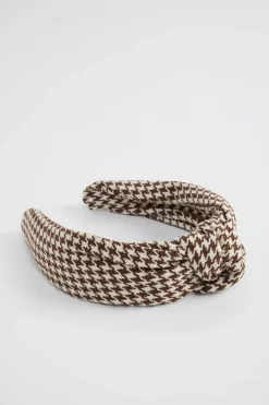 Seed Heritage Hair Accessories-Houndstooth Headband Hot Chocolate Houndstooth