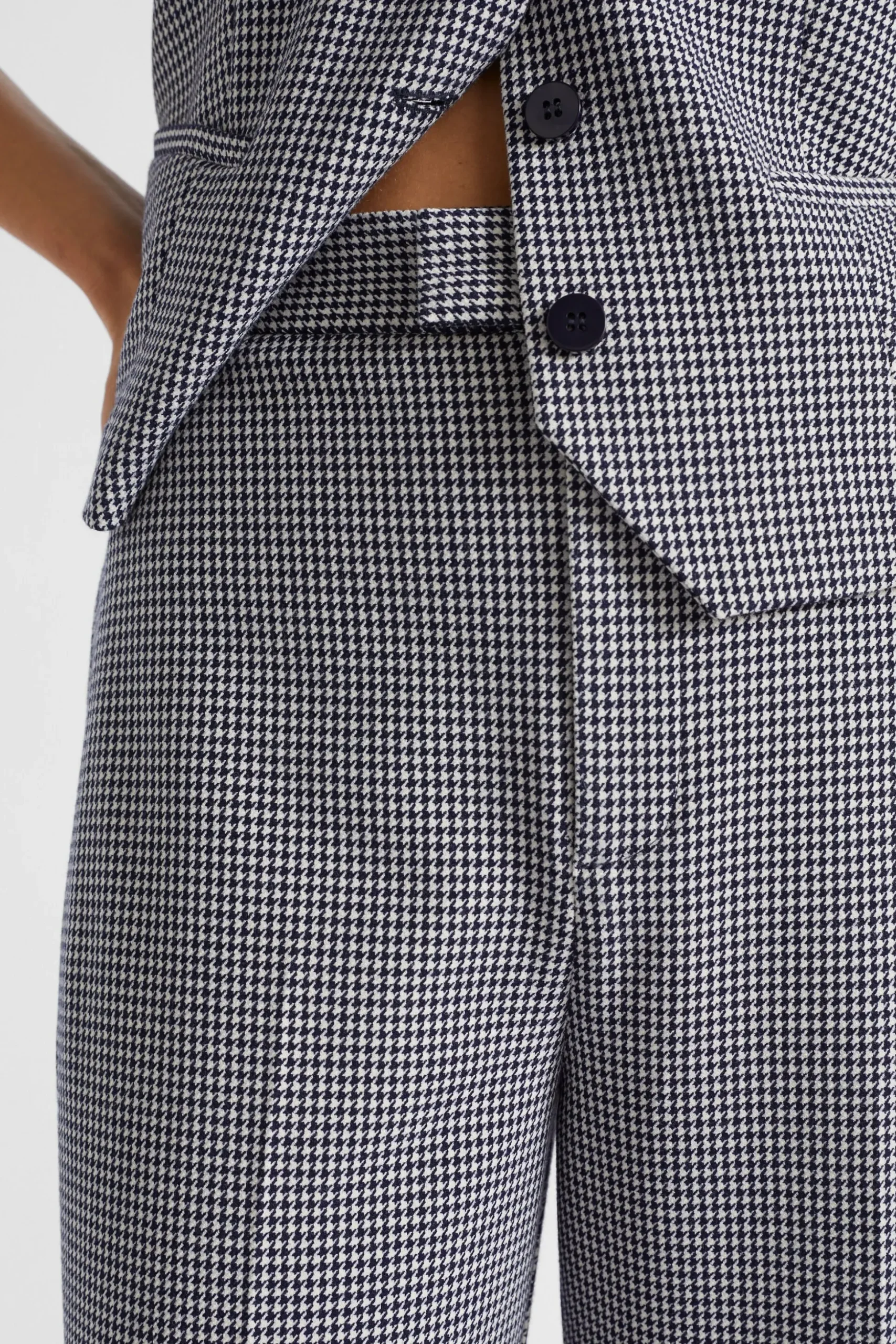 Seed Heritage Pants-Houndstooth High Waisted Pant Midnight Sky Houndstooth