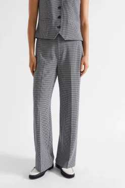 Seed Heritage Pants-Houndstooth High Waisted Pant Midnight Sky Houndstooth