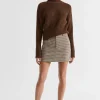 Seed Heritage Skirts-Houndstooth Mini Skirt Hot Chocolate Houndstooth