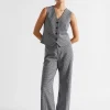 Seed Heritage Jackets & Vests-Houndstooth Vest Midnight Sky Houndstooth