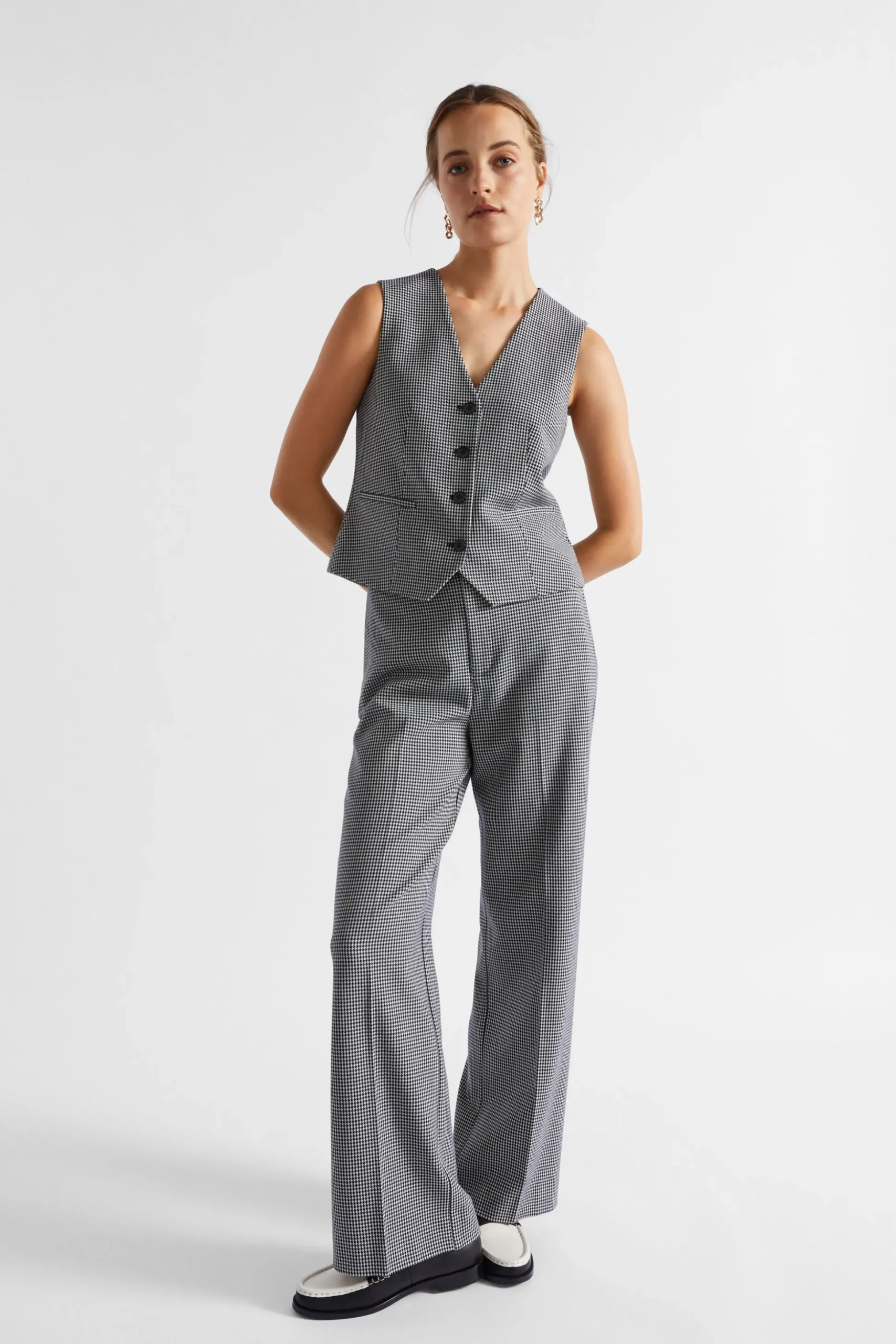 Seed Heritage Jackets & Vests-Houndstooth Vest Midnight Sky Houndstooth