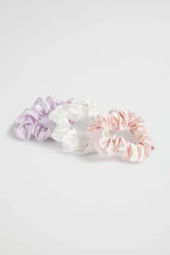 Seed Heritage Hair Accessories-Jewel Satin Scrunchie Trio Multi