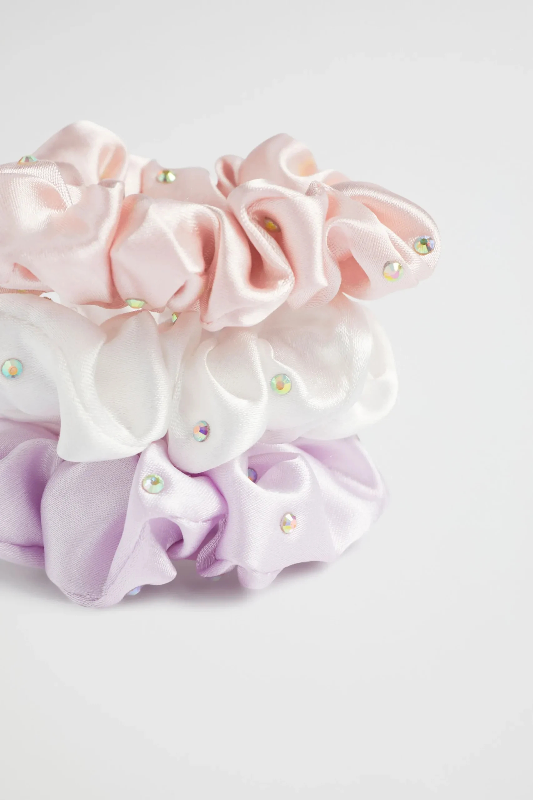 Seed Heritage Hair Accessories-Jewel Satin Scrunchie Trio Multi