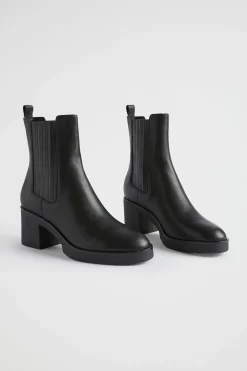 Seed Heritage Heels & Wedges-Julia Mid Heel Boot Black