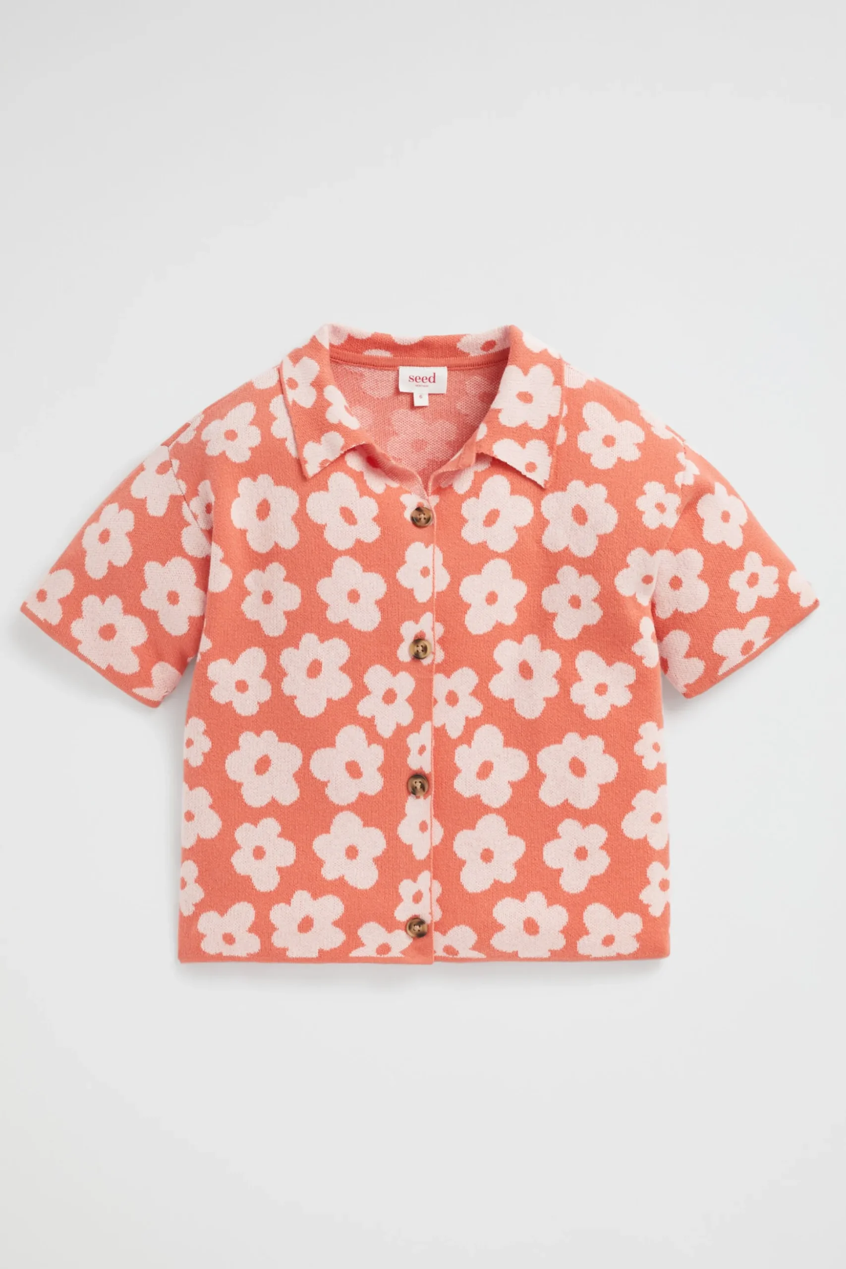 Seed Heritage Knitwear & Sweaters-Knit Jacquard Shirt Red Clay
