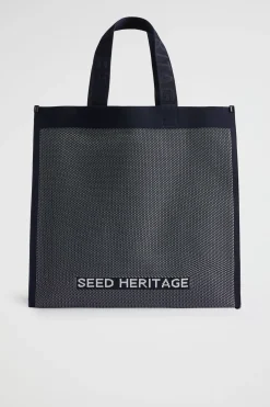 Seed Heritage Beach Bags-Knitted Tote Midnight Sky
