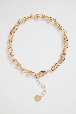 Seed Heritage Jewellery-Knot Chain Bracelet Gold