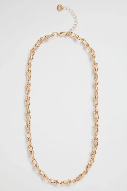 Seed Heritage Jewellery-Knot Chain Necklace Gold