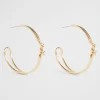 Seed Heritage Jewellery-Knot Hoop Earring Gold