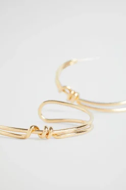 Seed Heritage Jewellery-Knot Hoop Earring Gold