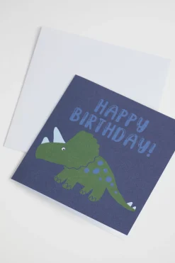 Seed Heritage Stationery-Large Happy Birthday Dinosaur Card Multi