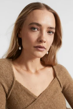 Seed Heritage Jewellery-Large Pearl Hoop Gold