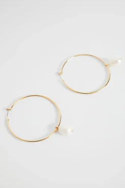 Seed Heritage Jewellery-Large Pearl Hoop Gold