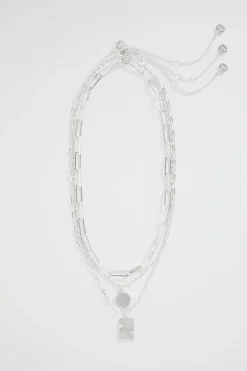 Seed Heritage Jewellery-Layered Beam Necklace Silver