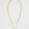 Seed Heritage Jewellery-Layered Chain Necklace Gold