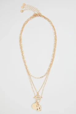 Seed Heritage Jewellery-Layered Chain Necklace Gold