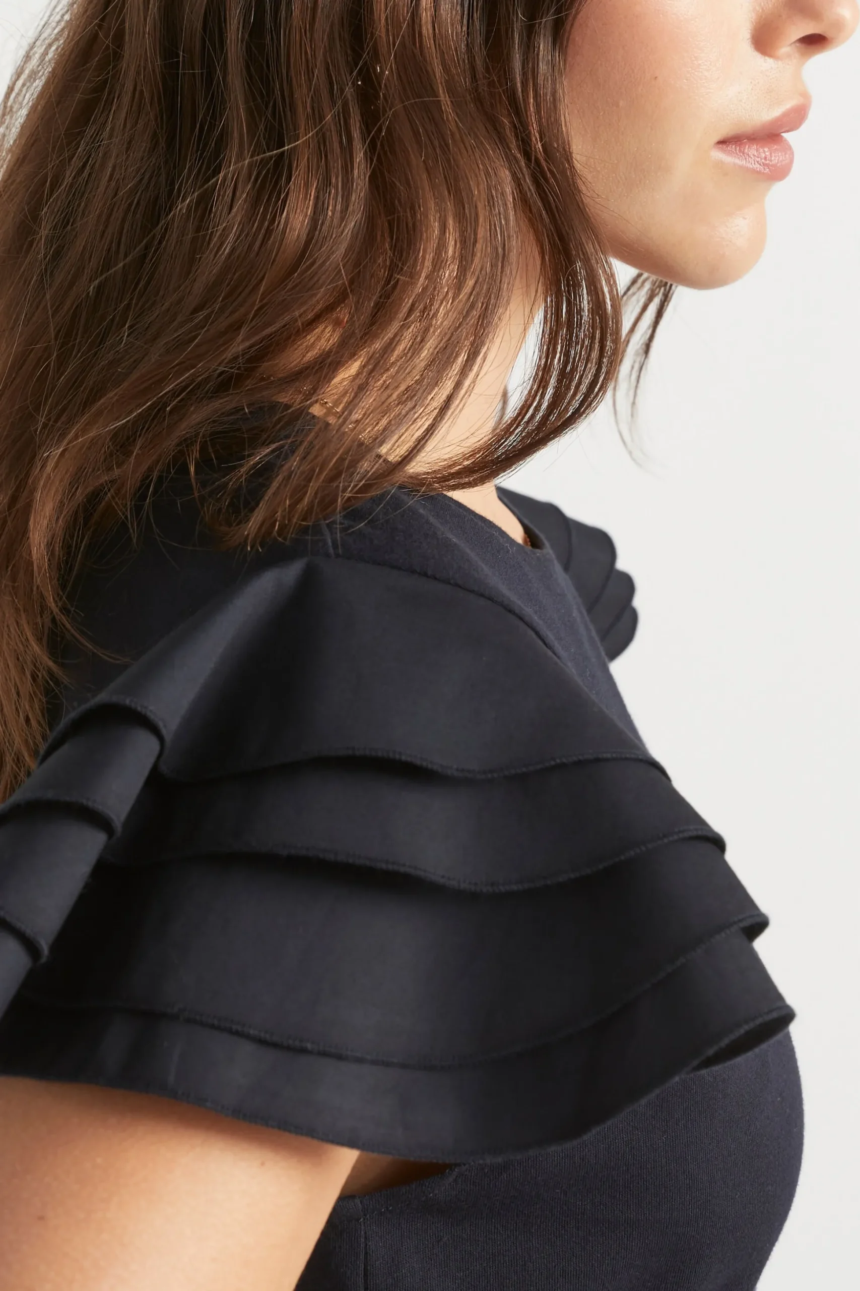 Seed Heritage T-Shirts & Tops-Layered Flutter Sleeve Tee Deep Navy