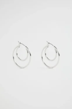 Seed Heritage Jewellery-Layered Hoop Earring Silver