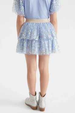 Seed Heritage Skirts-Layered Sequin Tutu Powder Blue