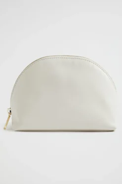 Seed Heritage Clutches & Pouches-Leather Crescent Pouch Cream