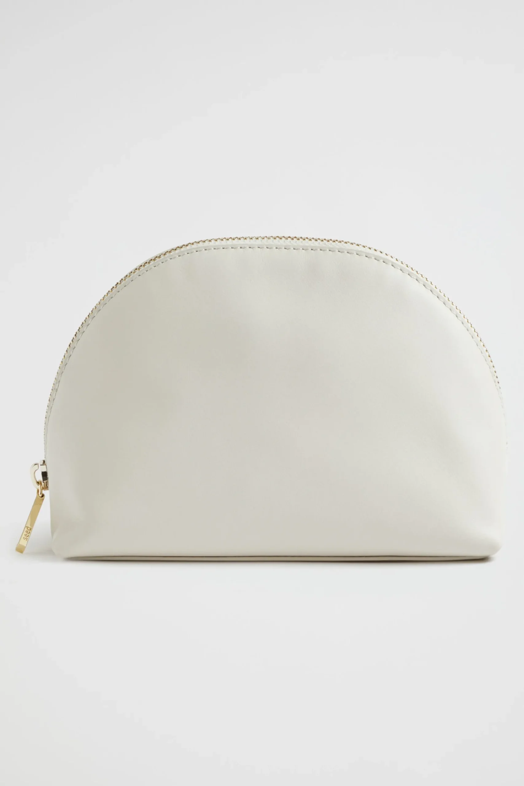Seed Heritage Clutches & Pouches-Leather Crescent Pouch Cream