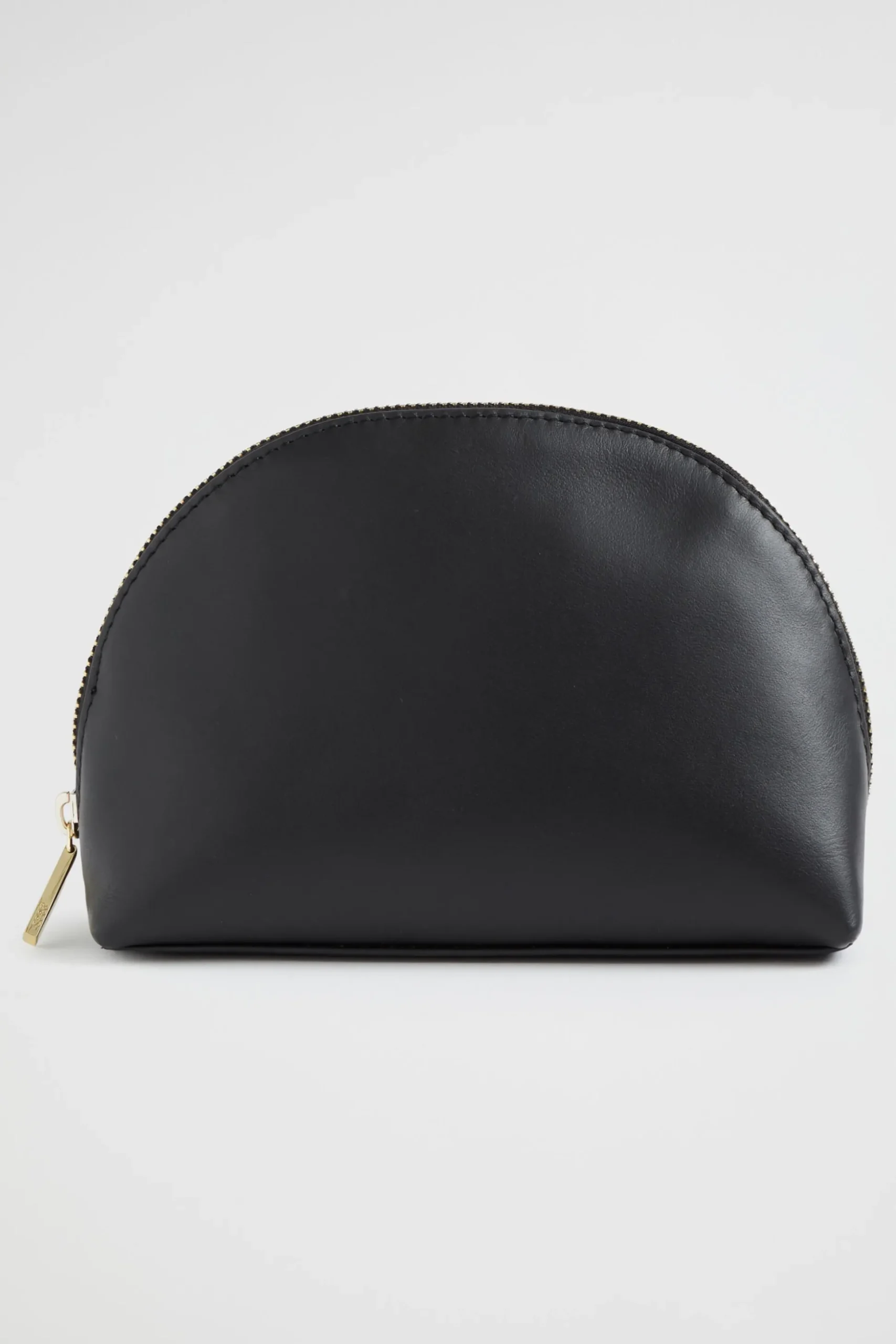 Seed Heritage Clutches & Pouches-Leather Crescent Pouch Black