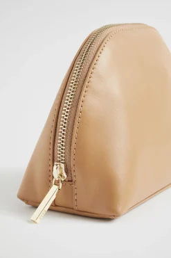 Seed Heritage Clutches & Pouches-Leather Crescent Pouch Toffee