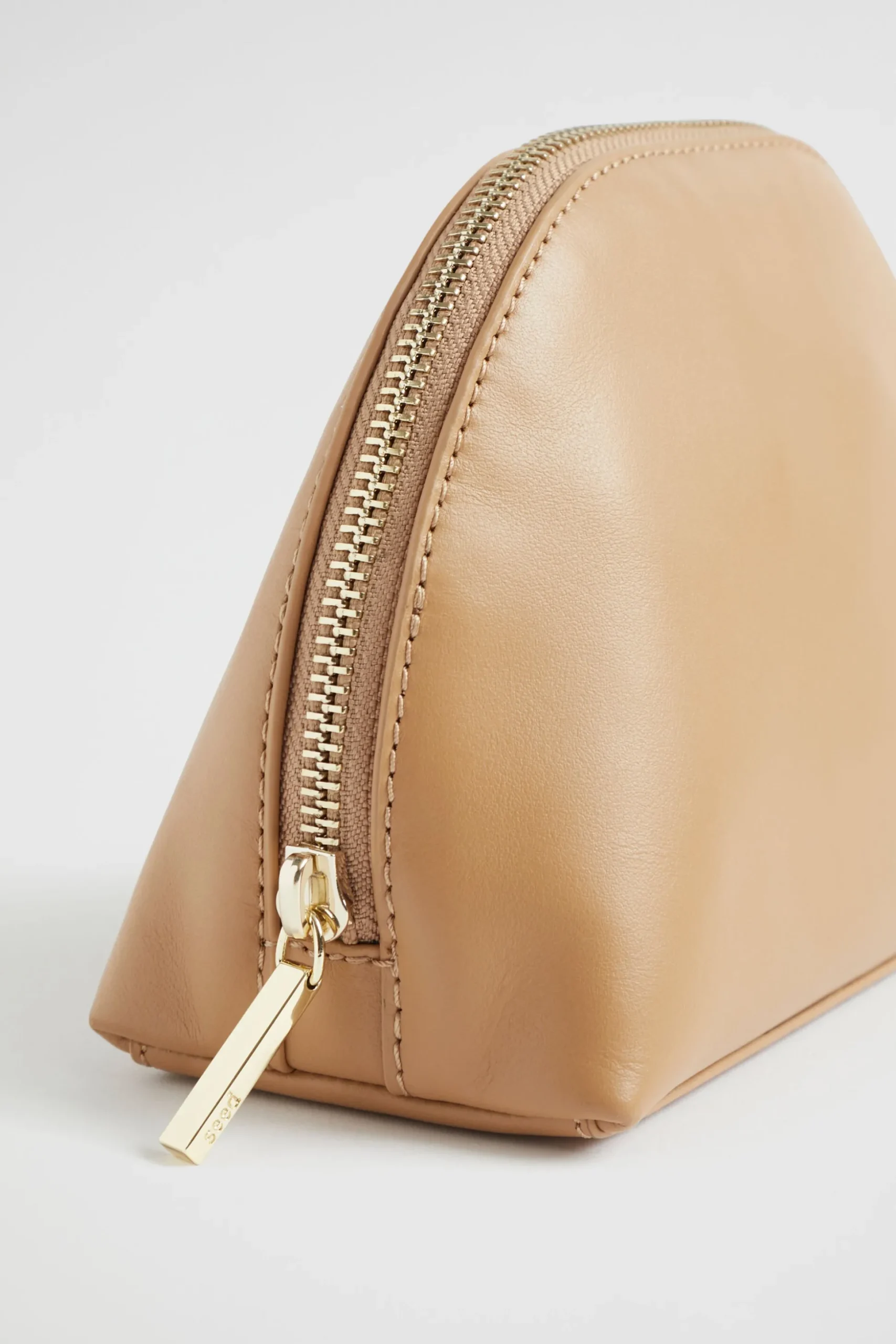 Seed Heritage Clutches & Pouches-Leather Crescent Pouch Toffee