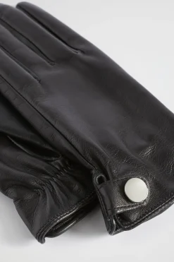 Seed Heritage Hats & Gloves-Leather Gloves Black
